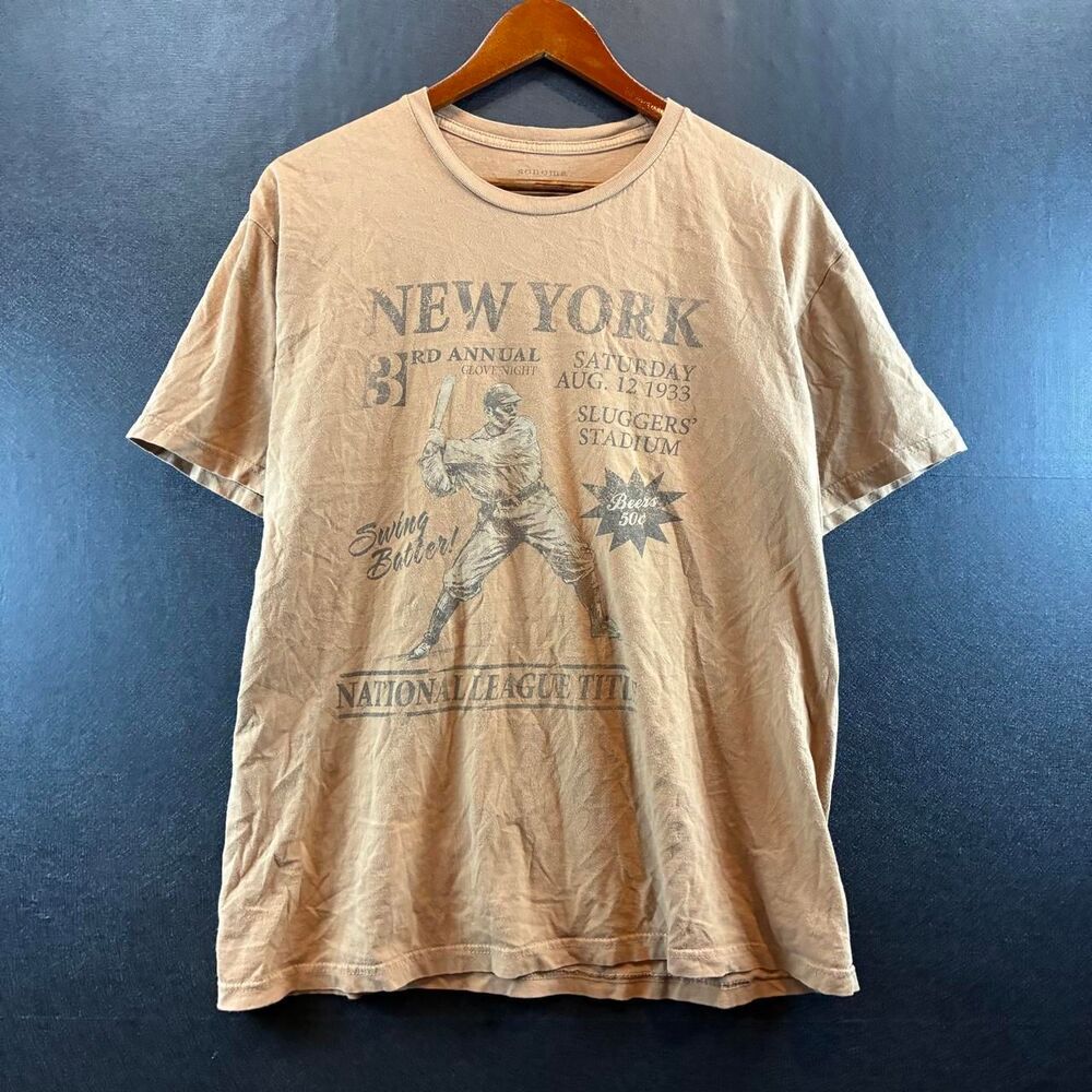 Sonoma-goods-for-life Men's Tan and Brown T-shirt